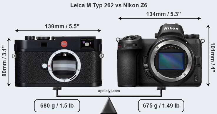 Size Leica M Typ 262 vs Nikon Z6