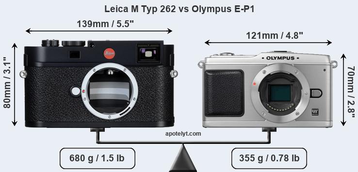 Size Leica M Typ 262 vs Olympus E-P1