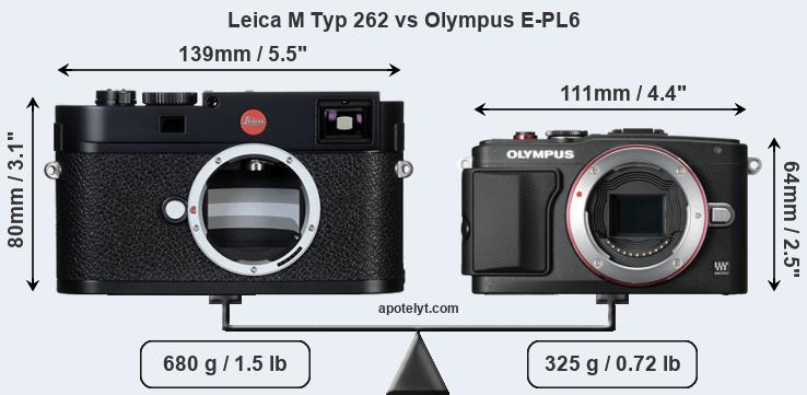 Size Leica M Typ 262 vs Olympus E-PL6