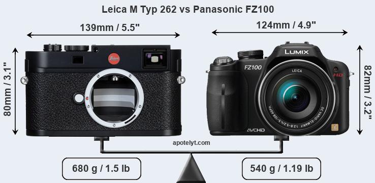 Size Leica M Typ 262 vs Panasonic FZ100