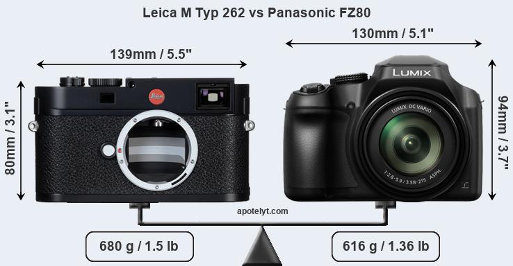 Size Leica M Typ 262 vs Panasonic FZ80