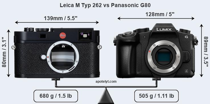 Size Leica M Typ 262 vs Panasonic G80
