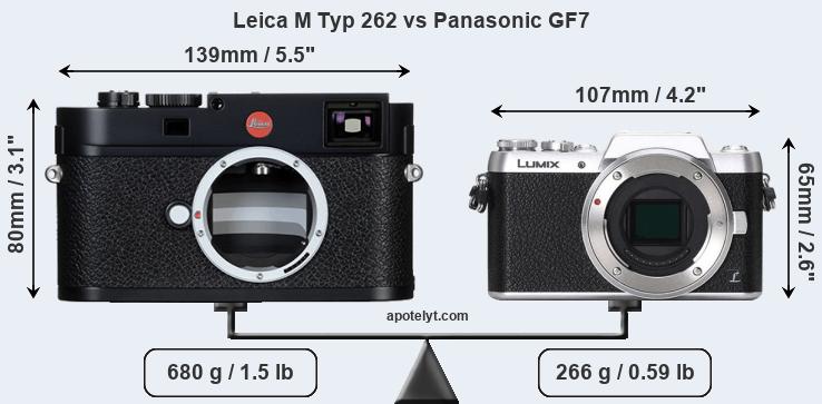 Size Leica M Typ 262 vs Panasonic GF7