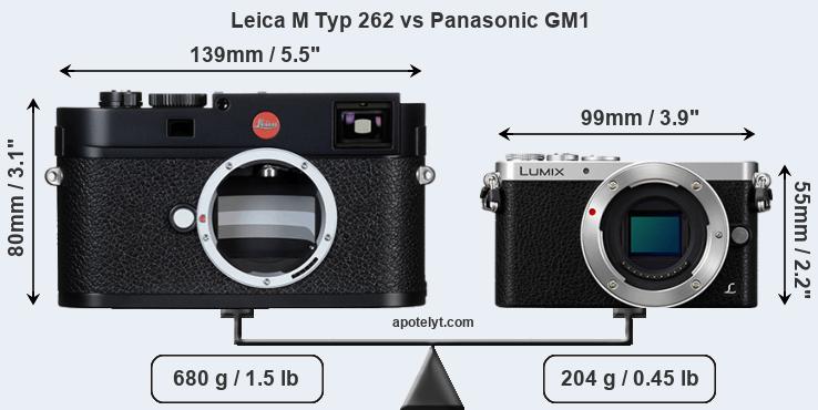 Size Leica M Typ 262 vs Panasonic GM1