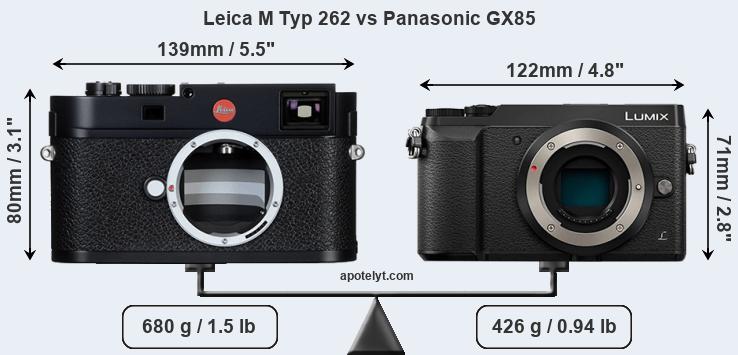 Size Leica M Typ 262 vs Panasonic GX85