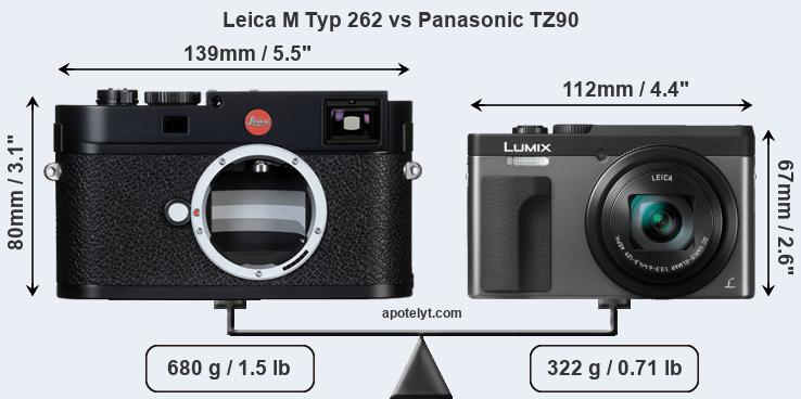 Size Leica M Typ 262 vs Panasonic TZ90