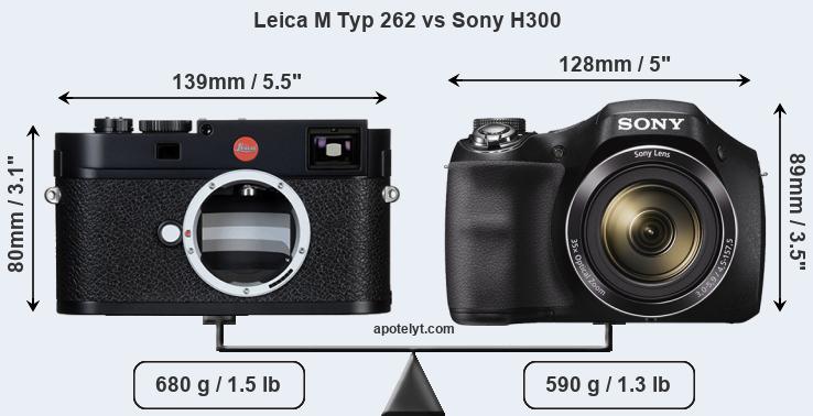 Size Leica M Typ 262 vs Sony H300