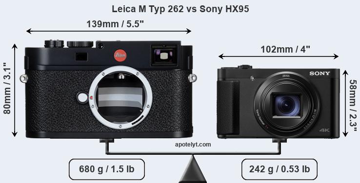 Size Leica M Typ 262 vs Sony HX95