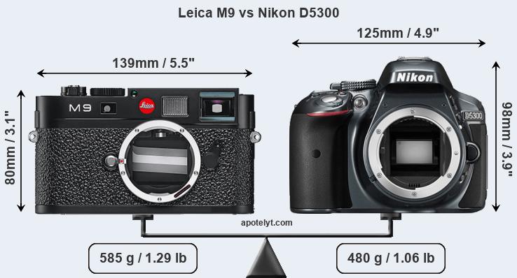 Size Leica M9 vs Nikon D5300