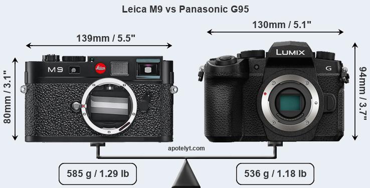 Size Leica M9 vs Panasonic G95
