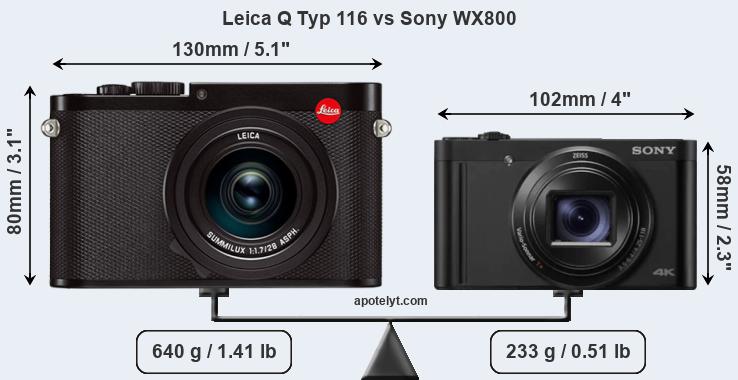 Size Leica Q Typ 116 vs Sony WX800