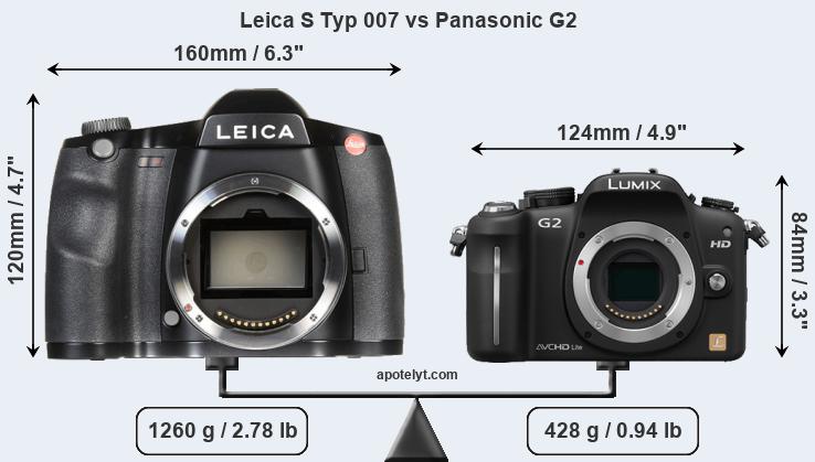 Size Leica S Typ 007 vs Panasonic G2