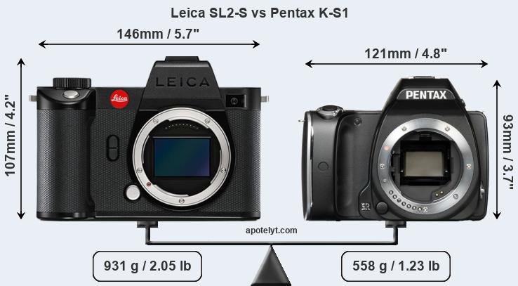 Size Leica SL2-S vs Pentax K-S1