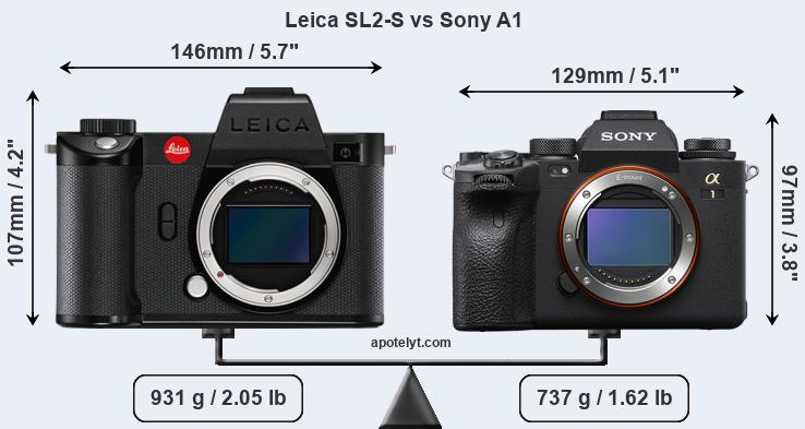 Size Leica SL2-S vs Sony A1