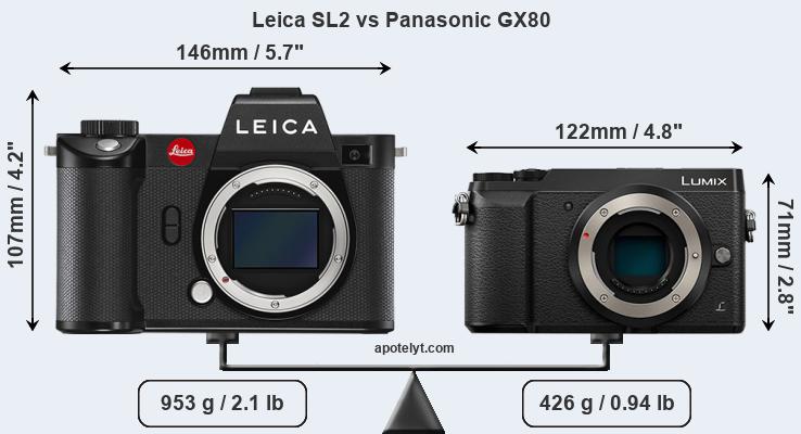 Size Leica SL2 vs Panasonic GX80