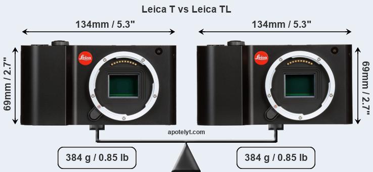 Size Leica T vs Leica TL