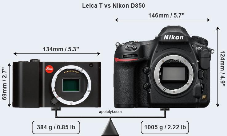 Size Leica T vs Nikon D850
