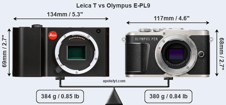 Size Leica T vs Olympus E-PL9