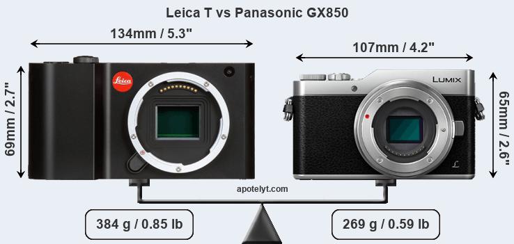 Size Leica T vs Panasonic GX850