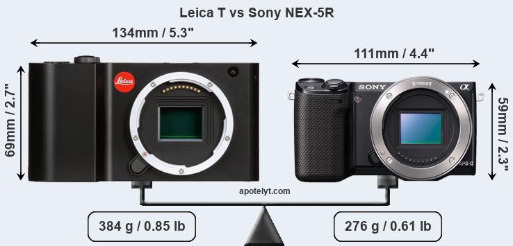 Size Leica T vs Sony NEX-5R