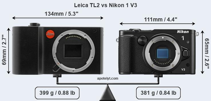 Size Leica TL2 vs Nikon 1 V3