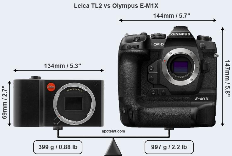 Size Leica TL2 vs Olympus E-M1X