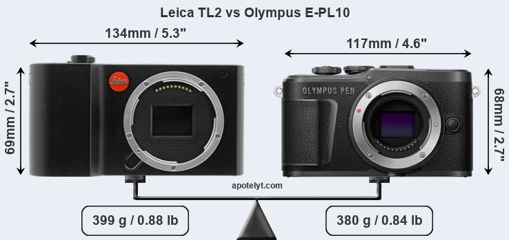 Size Leica TL2 vs Olympus E-PL10