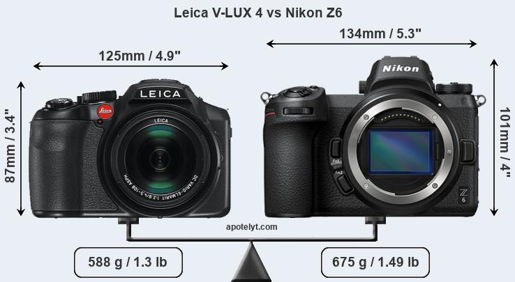 Size Leica V-LUX 4 vs Nikon Z6