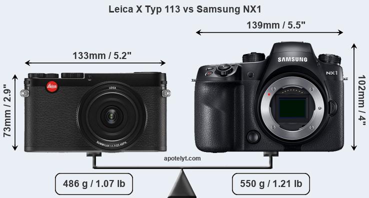Size Leica X Typ 113 vs Samsung NX1