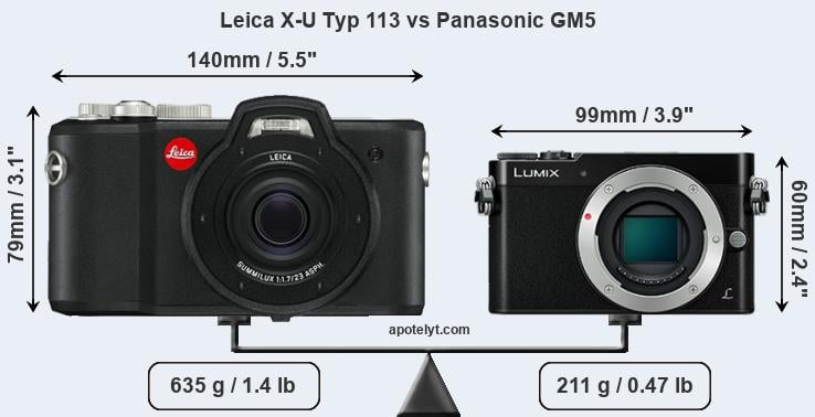 Size Leica X-U Typ 113 vs Panasonic GM5