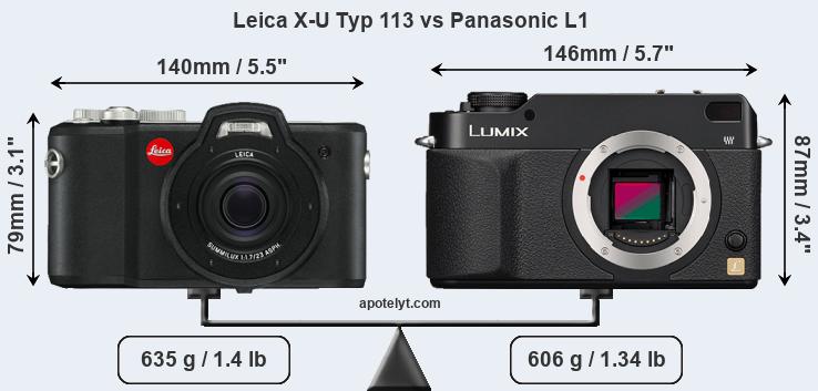 Size Leica X-U Typ 113 vs Panasonic L1