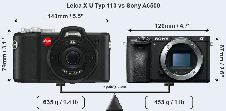 Size Leica X-U Typ 113 vs Sony A6500