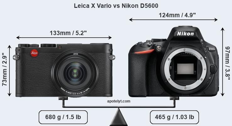Size Leica X Vario vs Nikon D5600