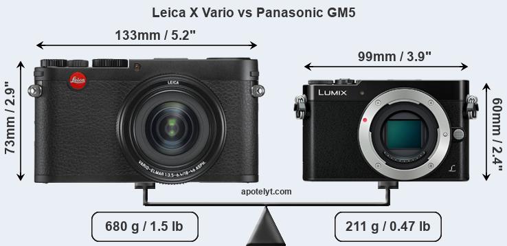 Size Leica X Vario vs Panasonic GM5