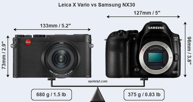 Size Leica X Vario vs Samsung NX30