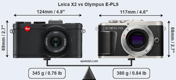 Size Leica X2 vs Olympus E-PL9