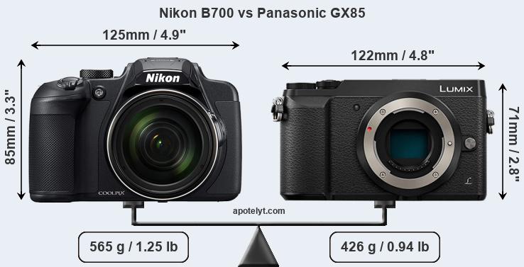 Size Nikon B700 vs Panasonic GX85