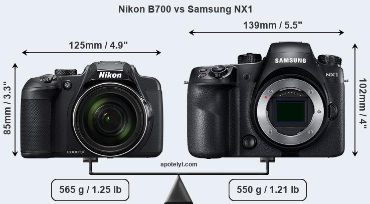 Size Nikon B700 vs Samsung NX1