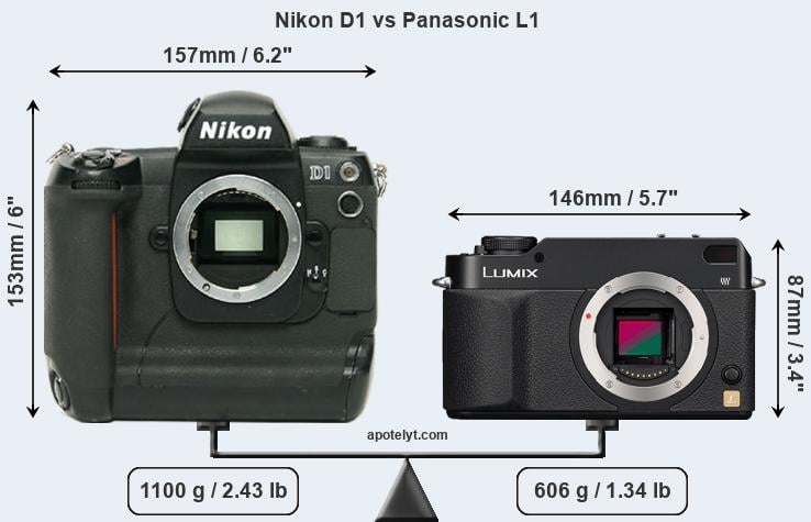 Size Nikon D1 vs Panasonic L1