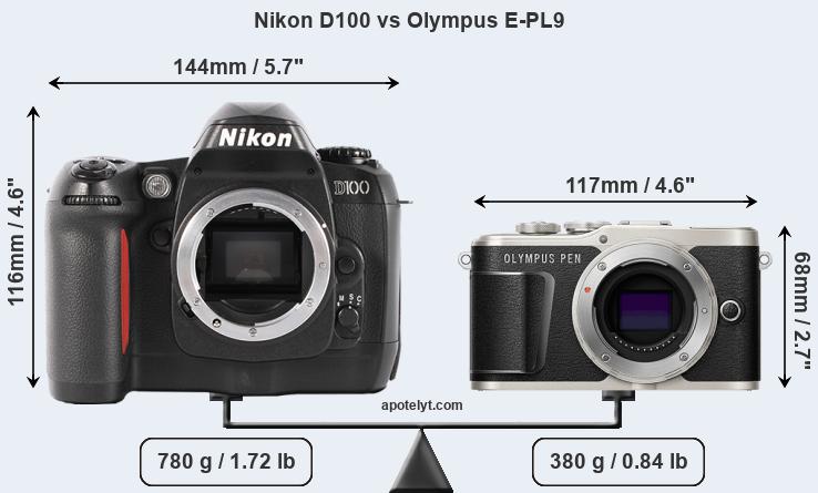 Size Nikon D100 vs Olympus E-PL9