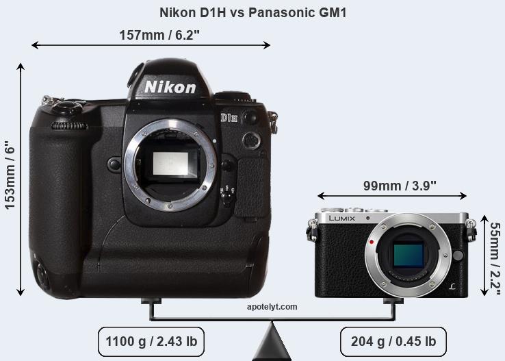 Size Nikon D1H vs Panasonic GM1