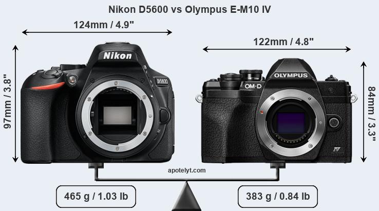 Size Nikon D5600 vs Olympus E-M10 IV