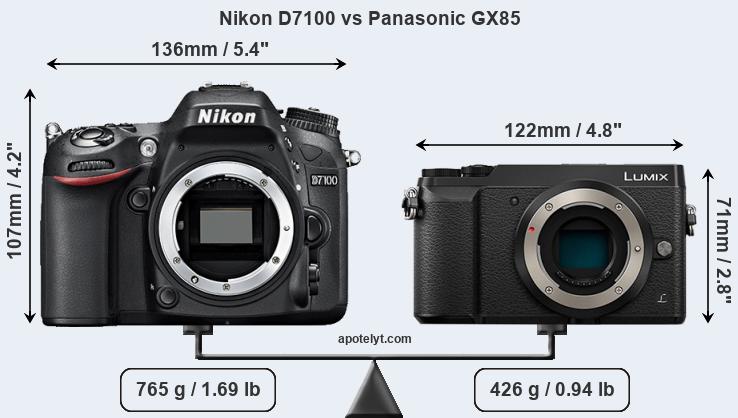 Size Nikon D7100 vs Panasonic GX85
