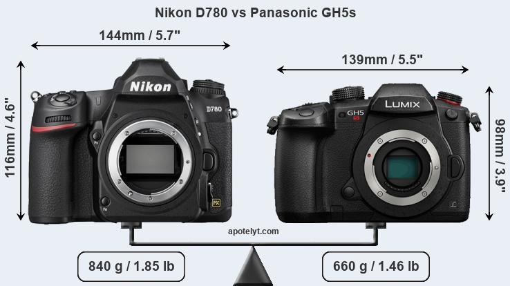 Size Nikon D780 vs Panasonic GH5s