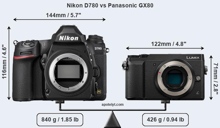 Size Nikon D780 vs Panasonic GX80
