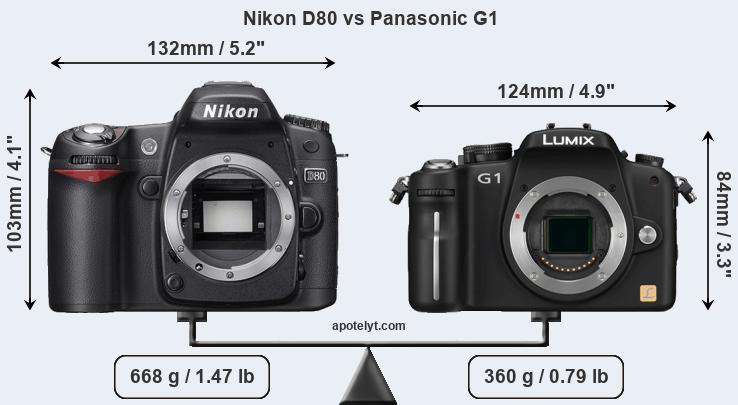 Size Nikon D80 vs Panasonic G1