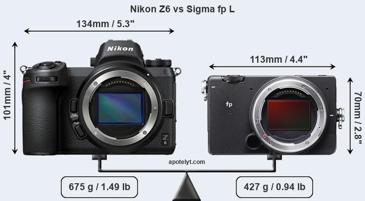 Size Nikon Z6 vs Sigma fp L