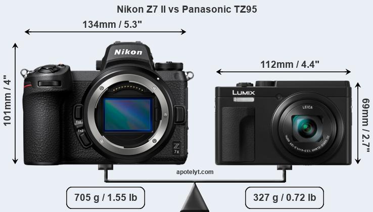 Size Nikon Z7 II vs Panasonic TZ95