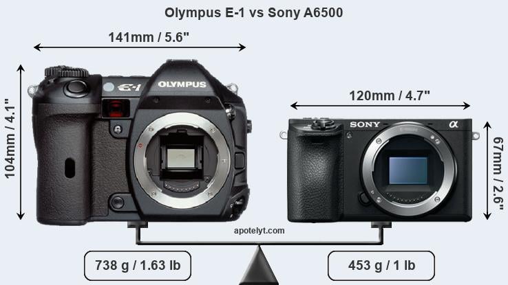 Size Olympus E-1 vs Sony A6500