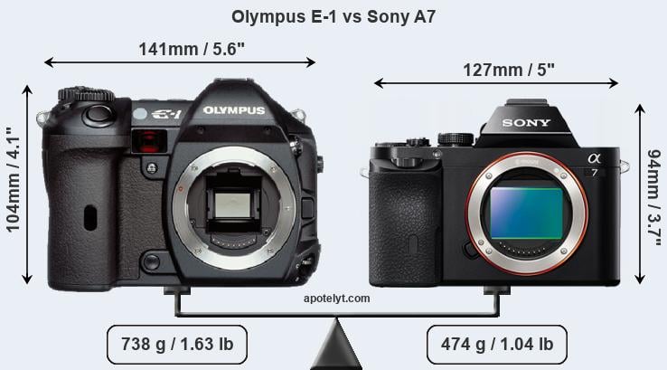 Size Olympus E-1 vs Sony A7